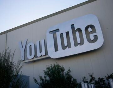 Signage is affixed at the YouTube Space offices in Los Angeles