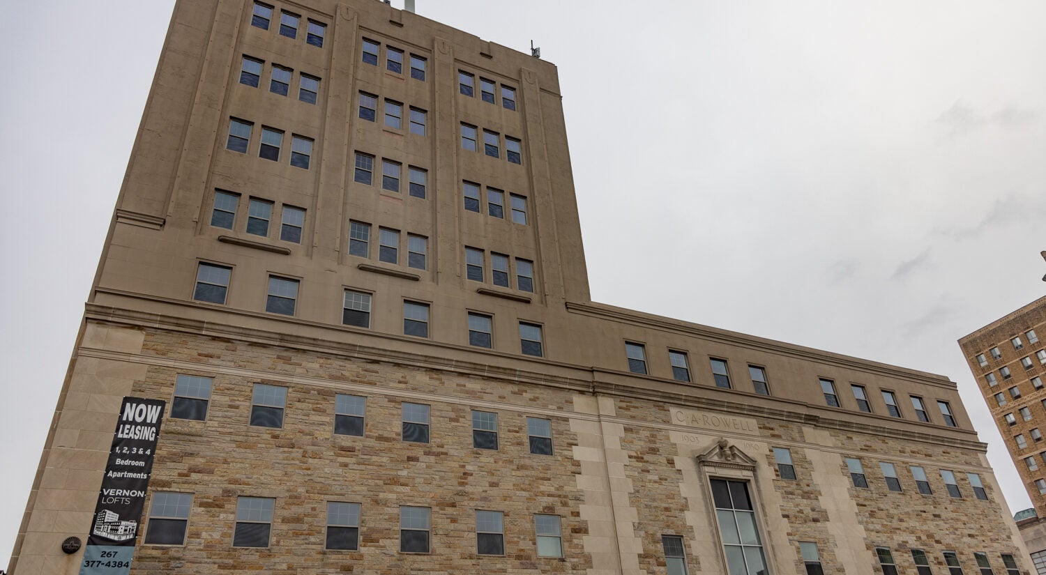 The exterior of the Vernon Lofts building