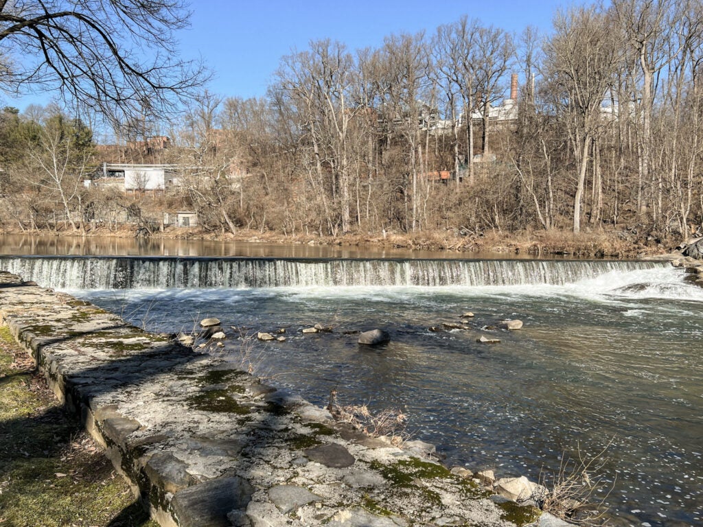 A view of a dam along the Brandywine River