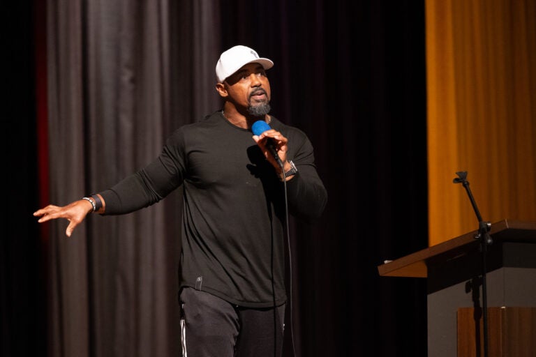 Brian Dawkins speaking on stage