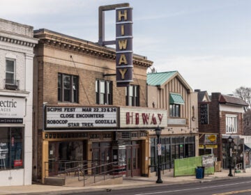 The exterior view of the Hiway Theater in Jenkintown