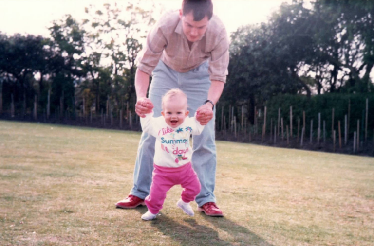 Sophie Ottaway and her father John Ottaway playing outside. (Courtesy of Sophie Ottaway)