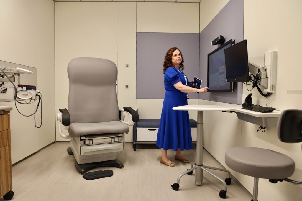 Dr. Catriona M. Harrop in an examination room