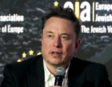 Tesla and SpaceX CEO Elon Musk addresses the European Jewish Association's conference, Jan. 22, 2024, in Krakow, Poland. Former senior executives of Twitter filed suit against Musk and X Corp. on Monday, March 4, saying they are entitled to more than $128 million total in unpaid severance payments.