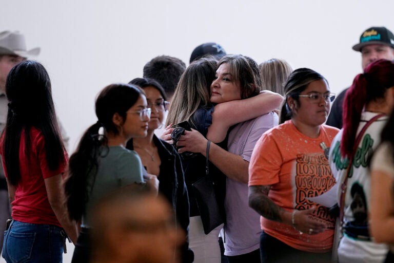 Family members arrive for a special city council meeting in Uvalde, Texas, Thursday, March 7, 2024. Almost two years after the deadly school shooting in Uvalde that left 19 children and two teachers dead, the city council met to discuss the results of an independent investigation it requested into the response by local police officers.