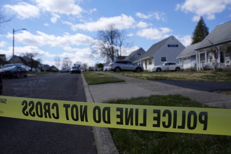 Police are present in a neighborhood after a shooting in Levittown, Pa., Saturday, March 16, 2024. Authorities have issued a shelter-in-place order following the shooting of multiple people in a suburban Philadelphia township. (AP Photo/Matt Rourke)