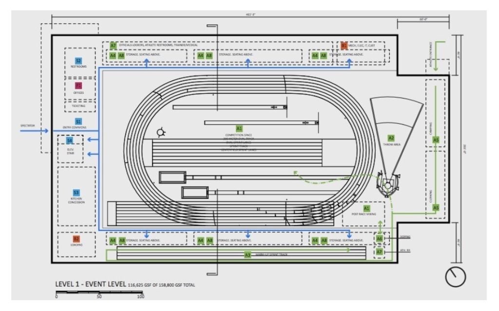 The proposed layout for the Indoor Sports Venue in Delaware