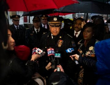Philadelphia Police Commissioner Kevin Bethel speaks with members of the media following a shooting in Northeast Philadelphia on Wednesday, March 6, 2024.