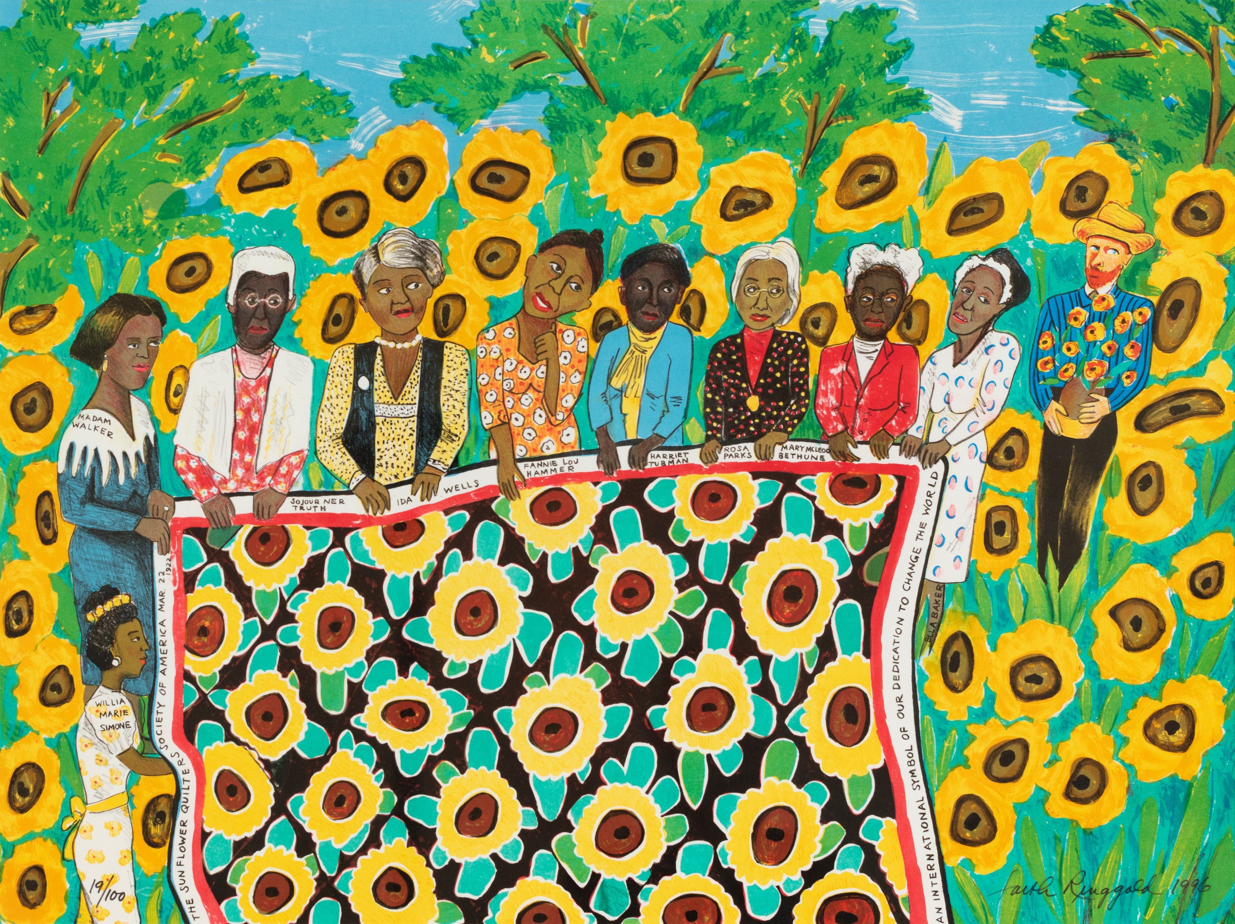 "The Sunflower Quilting Bee at Arles" by Faith Ringgold