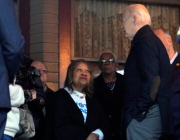 President Biden talks with supporters during a campaign event in Saginaw, Mich., on March 14.