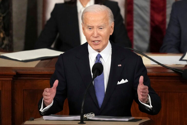 President Joe Biden delivers the State of the Union address to a joint session of Congress at the U.S. Capitol, Thursday March 7, 2024, in Washington.