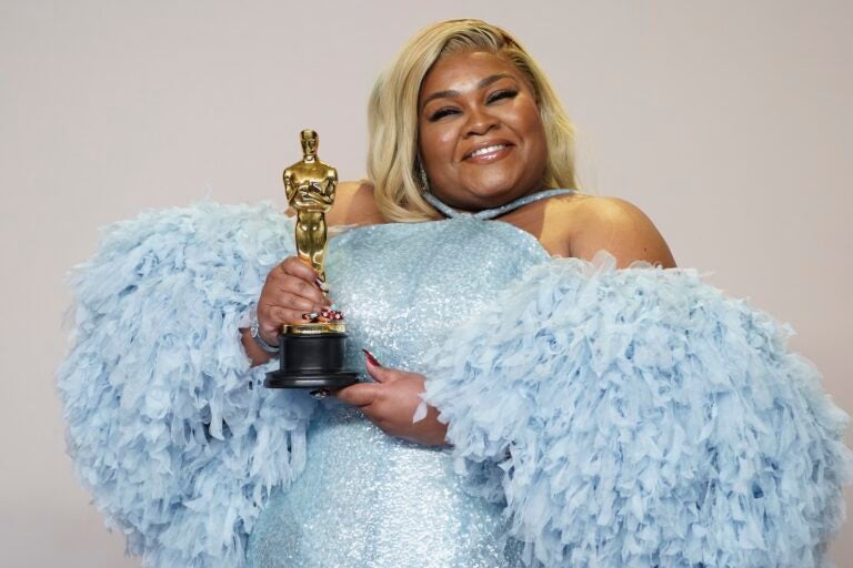 Da'Vine Joy Randolph poses in the press room with the award for best performance by an actress in a supporting role for 