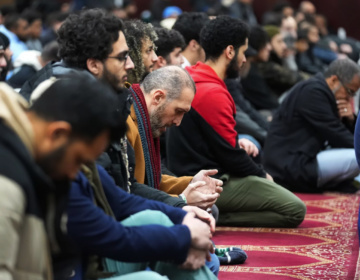 Muslim men at the Islamic Center