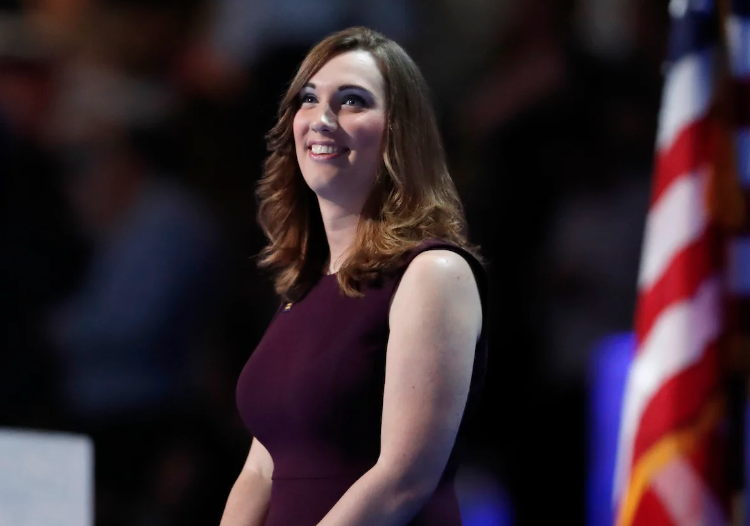 Delaware state Sen. Sarah McBride appears on stage