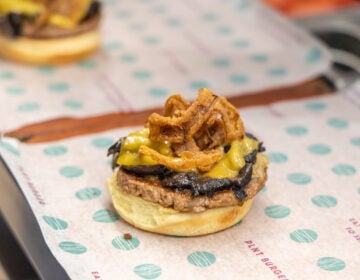 A classic Plnt Burger with cheese. (Kimberly Paynter/WHYY)