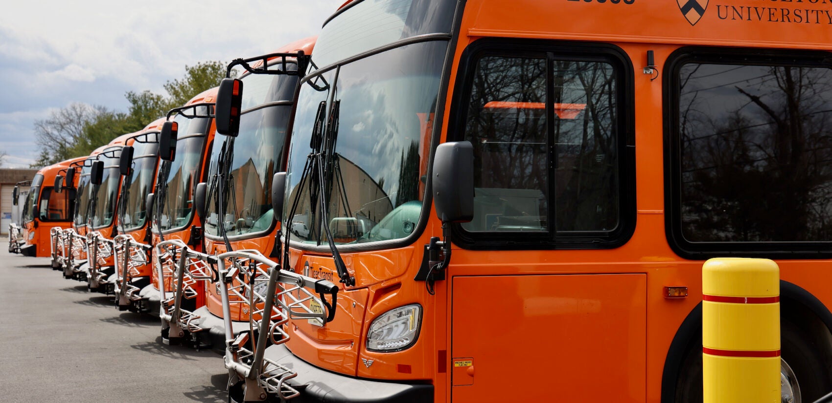 7 of Princeton University's electric buses