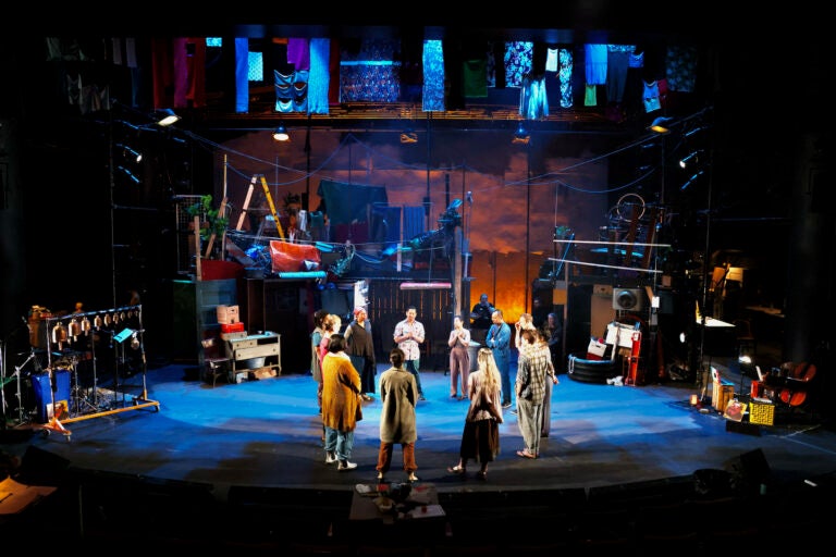 The set of ''The Good Person of Setzuan'' at the Wilma Theater is made from recycled materials gathered by set designer and artist Steven Dufala. (Emma Lee/WHYY)
