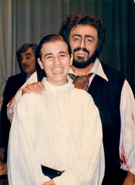 Anthony Roth Costanzo with Luciano Pavarotti