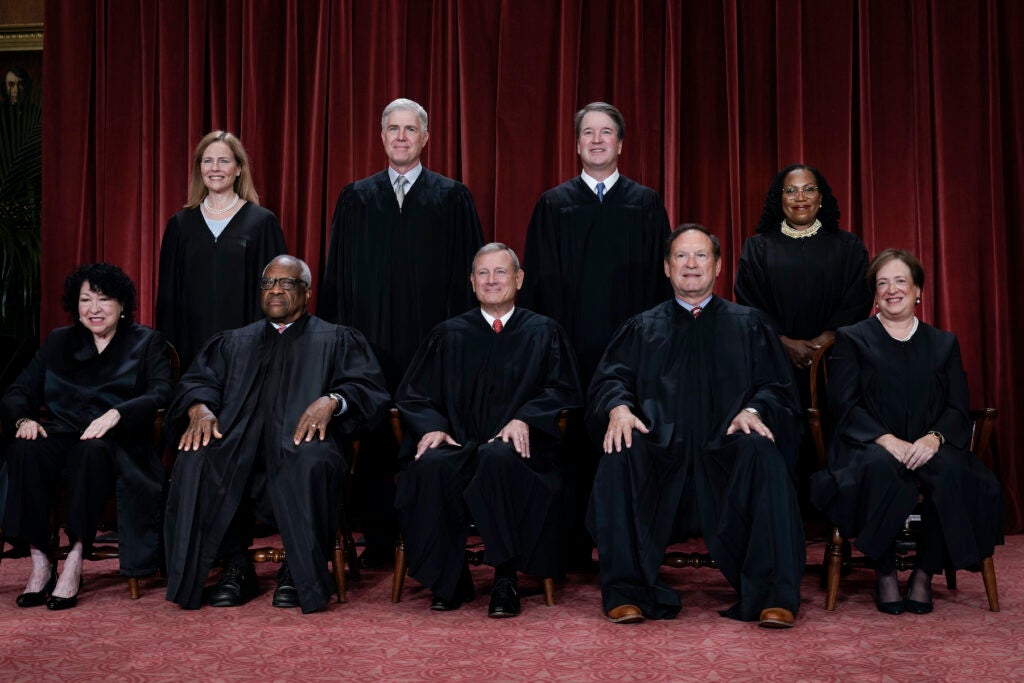 Supreme Court Justices posing for a photo