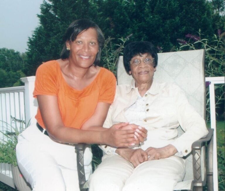 Carol Amos sitting with Elizabeth T.Boyd