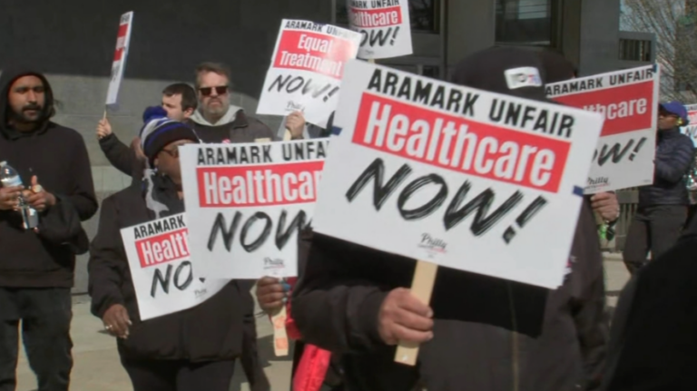 Aramark workers at Philadelphia's Wells Fargo Center are hitting the picket line.