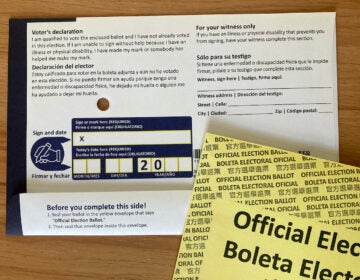 A Pennsylvania mail ballot for the 2024 primary election. (Lauren Aguirre / Votebeat)