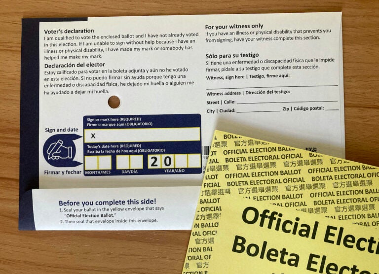 A Pennsylvania mail ballot for the 2024 primary election