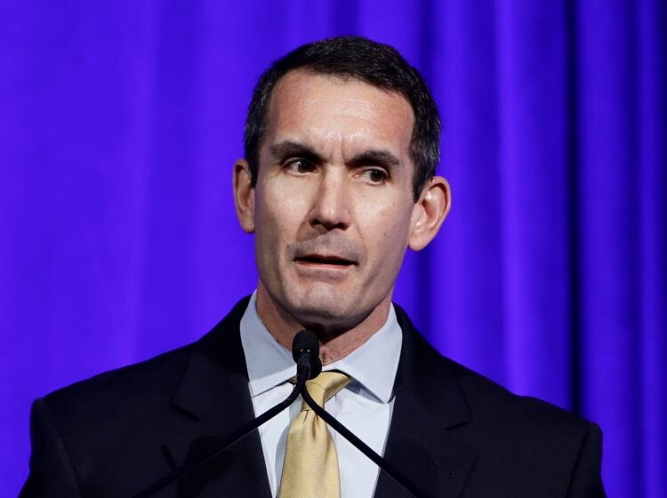 Eugene DePasquale speaks during a Pennsylvania Democratic Party fundraiser in Philadelphia, Friday, Nov. 1, 2019.