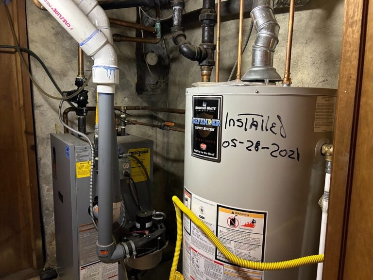 A gas-powered hot water heater