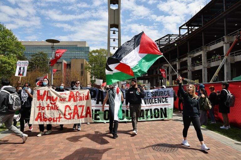 Protesters against the Israeli government in Philadelphia