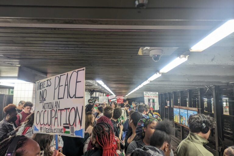 Protesters at Cecil B. Moore Station