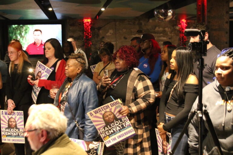 Supporters watching at Kenyatta's party