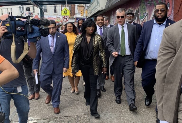 Cherelle Parker walking down the street