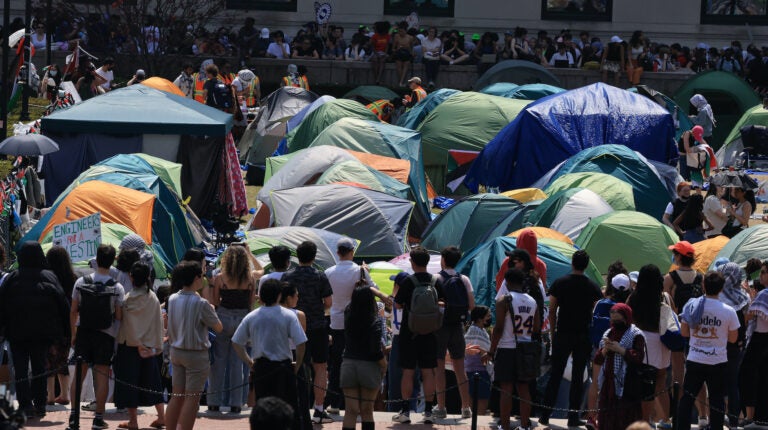 protest encampment on college campus