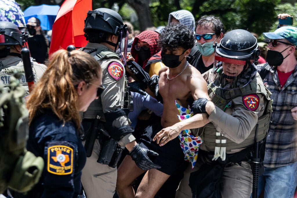 Protester getting arrested