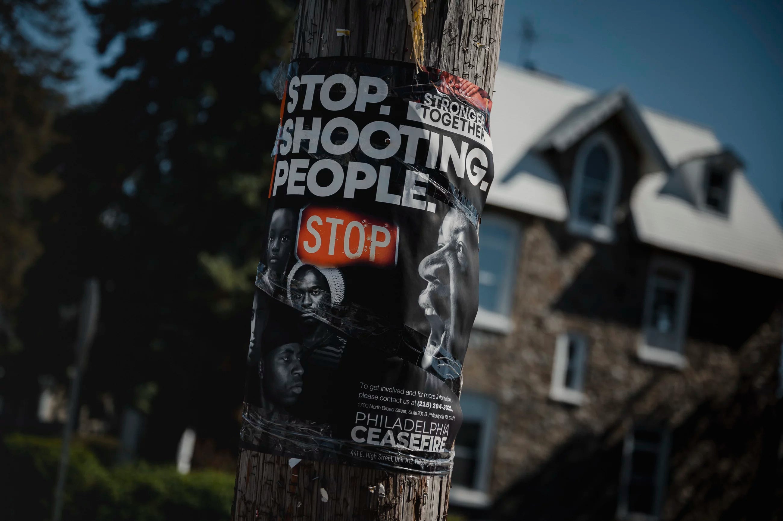 A "Stop. Shooting. People." flyer by Philadelphia Ceasefire