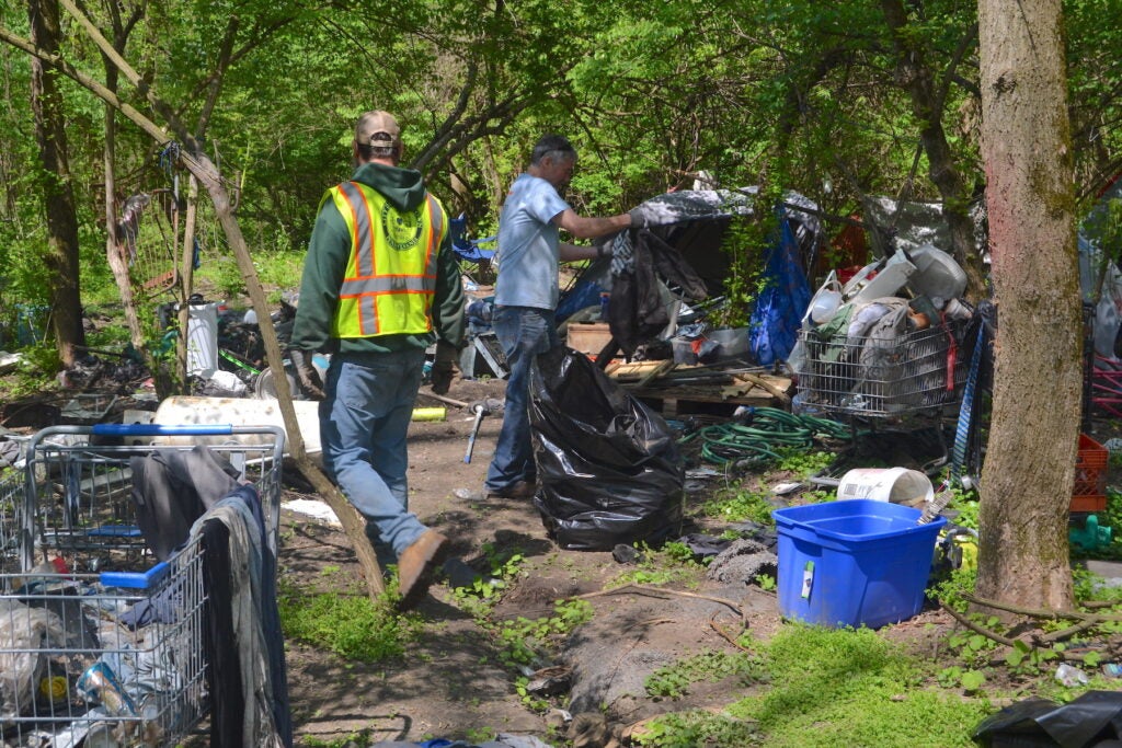 Cleaning up the homeless encampment
