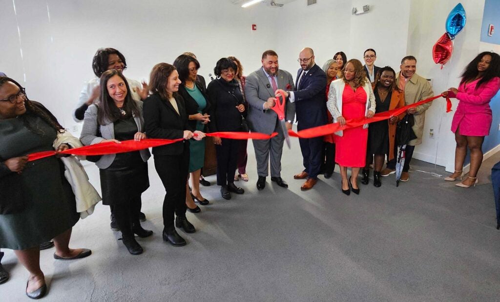 Elected officials at a ribbon cutting ceremony