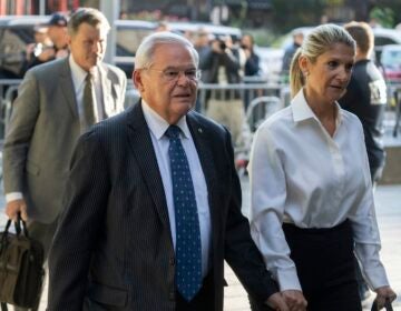 Democratic U.S. Sen. Bob Menendez of New Jersey, left, and his wife, Nadine Menendez, arrive at the federal courthouse in New York, Sept. 27, 2023.