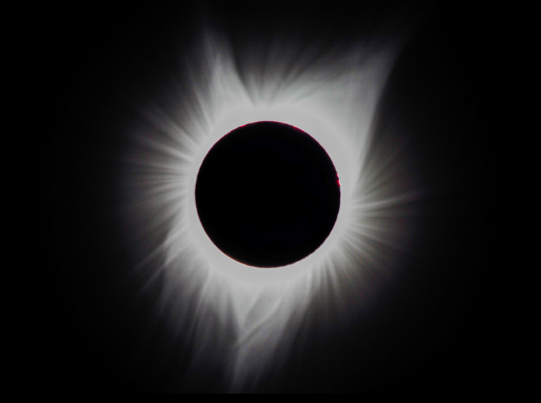 The moment of totality during a solar eclipse in Glendo, Wyo., on Aug. 21, 2017.