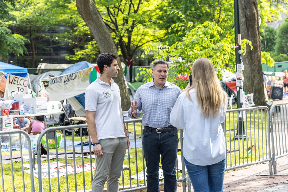 Dave McCormick at the UPenn encampment