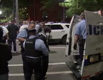 Penn's campus as Philadelphia police arrested several protesters
