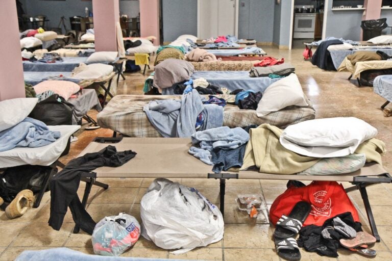 beds at a homeless shelter