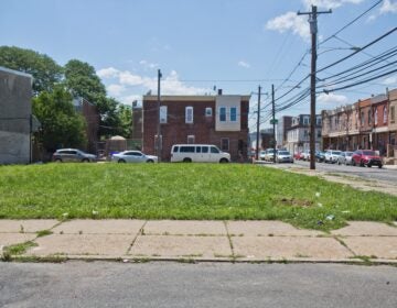 an empty grass lot on the 1300 block of Corlies Street in South Philadelphia