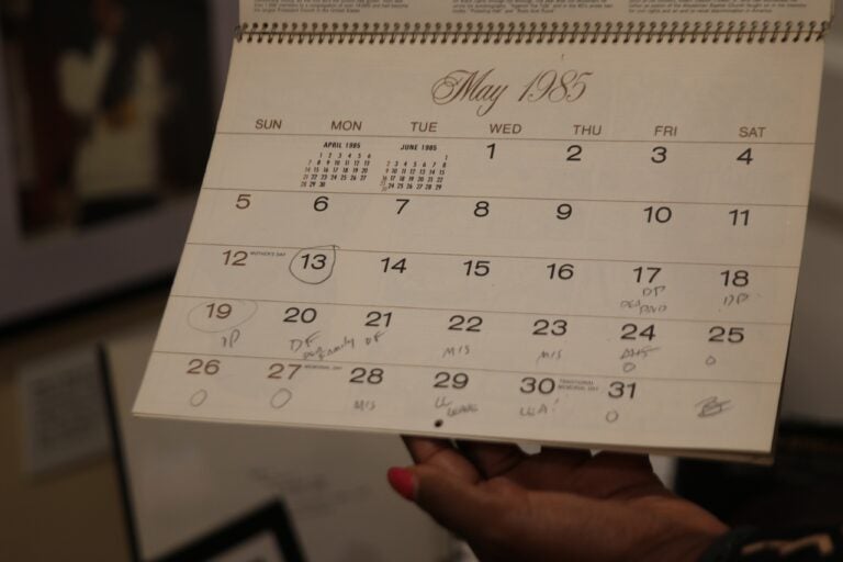 A calendar from Louise James in 1985