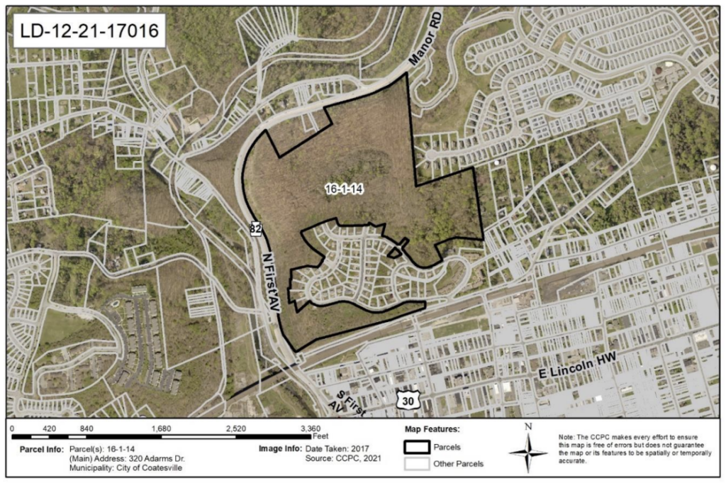 a map of the land to be used for the apartments