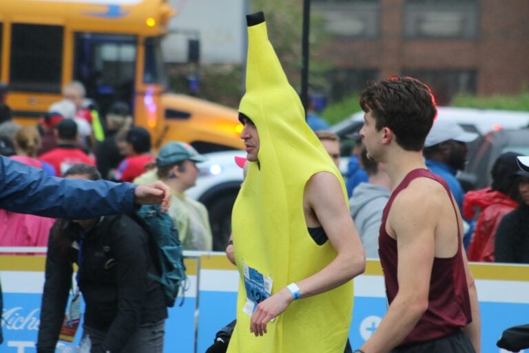 a runner in a banana costume