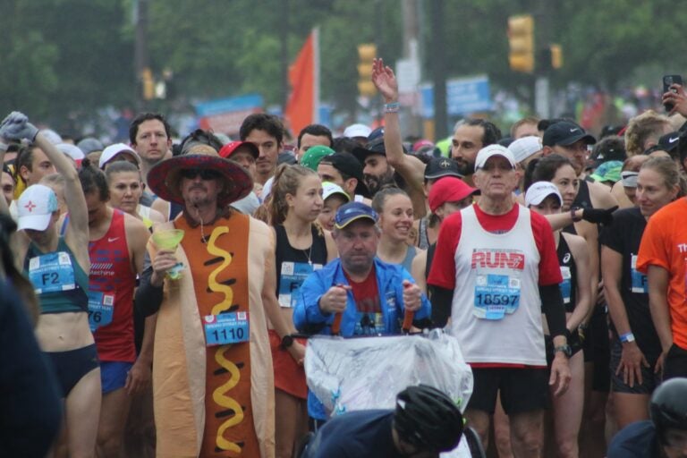 Runners prepare for the run