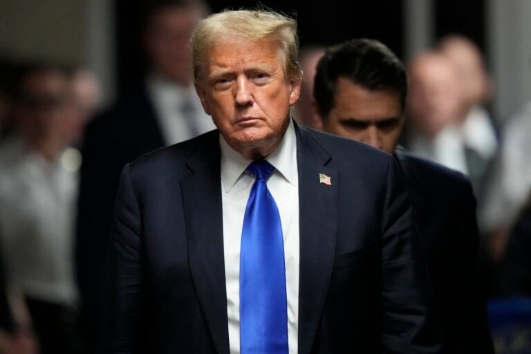 Former President Donald Trump walks to make comments to members of the media after being found guilty on 34 felony counts of falsifying business records in the first degree at Manhattan Criminal Court, Thursday, May 30, 2024, in New York