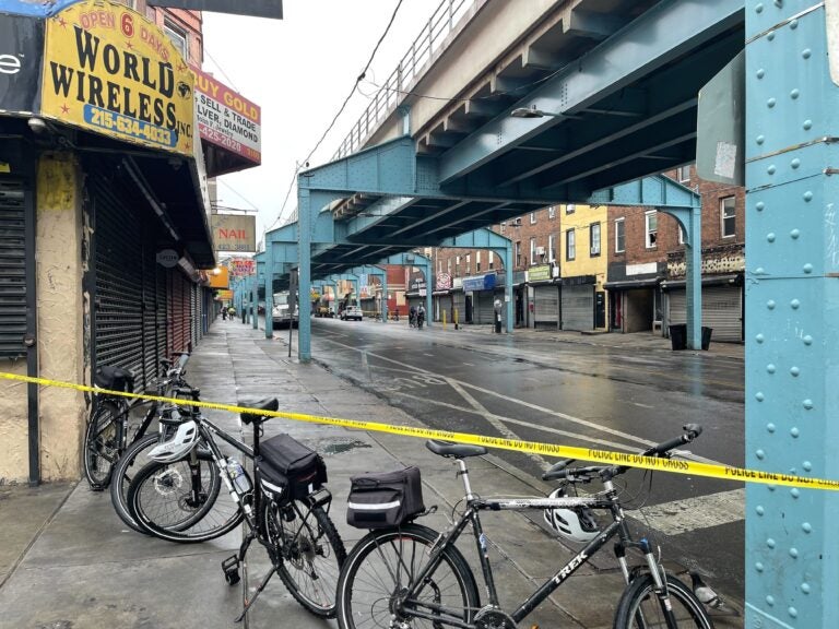 Streets are blocked off near Allegheny Station in Kensington.